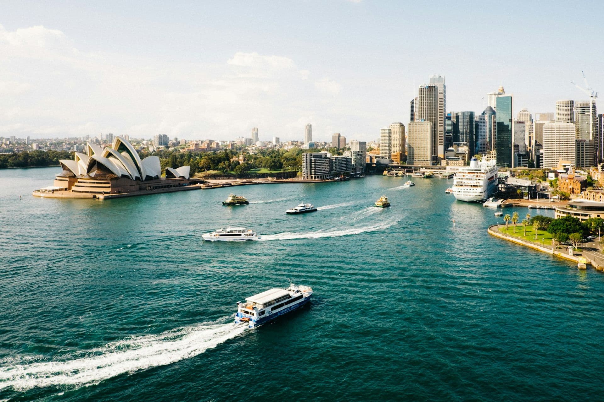 Sydney Harbour, the Opera House and the city skyline